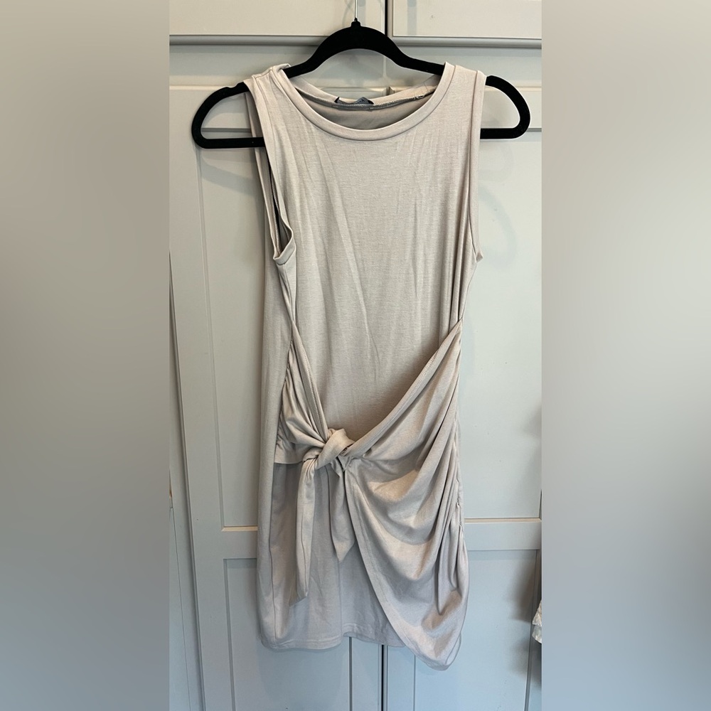 Gray Dress with Knot Detail